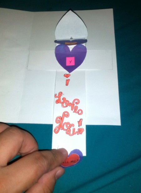 Mother's Day Surprise Greeting Card - full message on strip visible