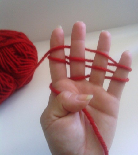 Finger Knit Headband - continuing