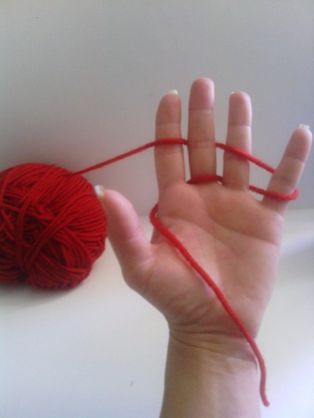 Finger Knit Headband - back from pinkie