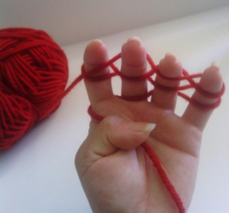 Finger Knit Headband - two rows