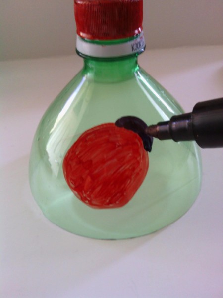 Recycled Soda Bottle Cup - paint cap and add other painted decorations