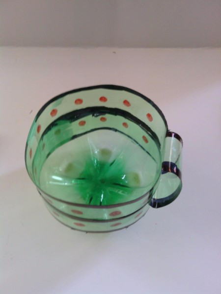 Recycled Soda Bottle Cup  - looking down on cup