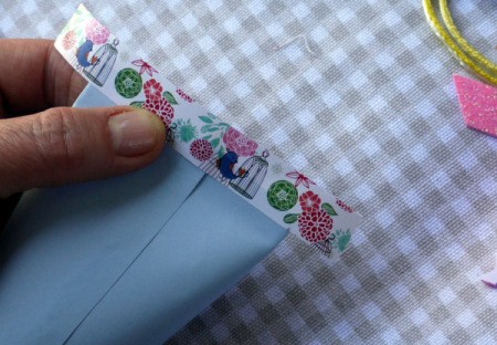 Easy Elegant Paper Party Favours - add decorative tape and fold over edge to seal