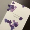 Make Confetti from Scrap Paper card with purple heart shaped confetti