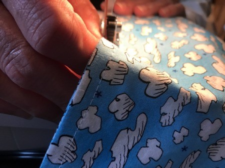 Book Pocket Pillow - fold pocket pieces right sides out and top stitch