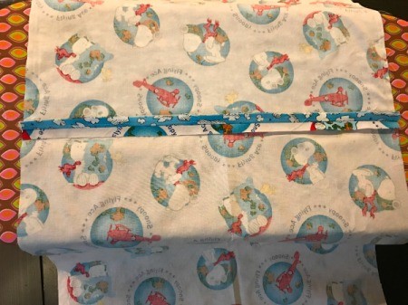 Book Pocket Pillow - Open up the two pieces and the seam and iron flat.