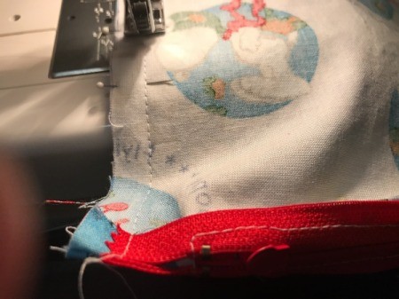 Book Pocket Pillow - Then sew with 1/2" seam.