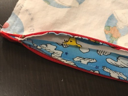 Book Pocket Pillow - view with the zipper open