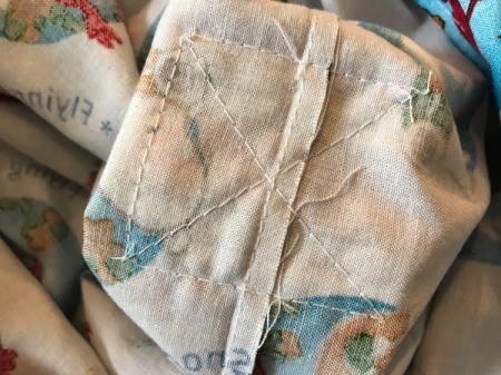 Book Pocket Pillow - x stitch from wrong side of pillow cover