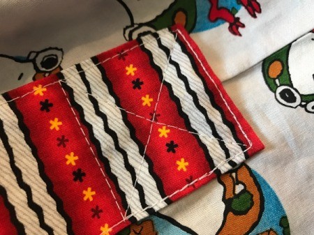 Book Pocket Pillow - Then sew an "x" in the square as shown below.