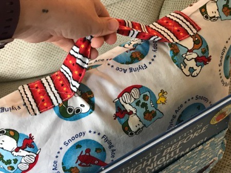 Book Pocket Pillow - hand holding handle