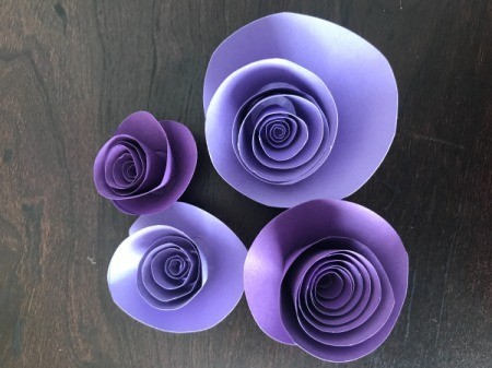 3D Flower Mother's Day Card - flowers of several sizes arranged prior to gluing