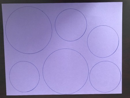 3D Flower Mother's Day Card - various size circles on light purple paper