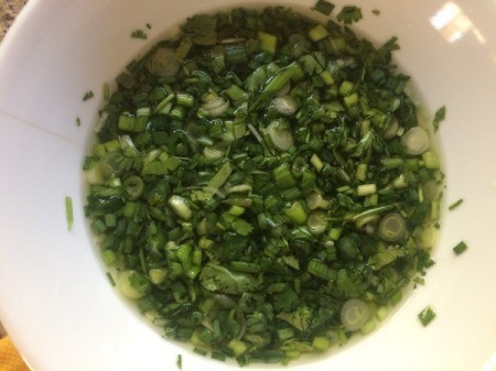 cut green onion tops