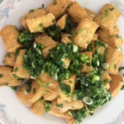 Crispy Fried Tofu with Scallions