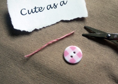 New Baby Greetings Card - cut embroidery floss