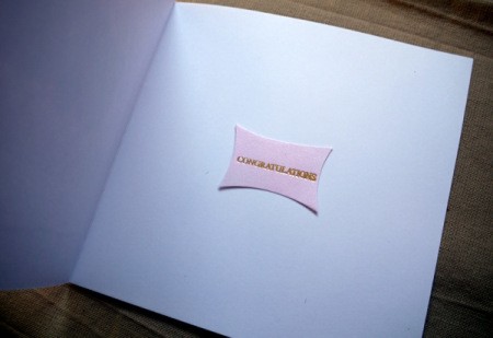 New Baby Greetings Card - glue message to inside of card