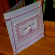New Baby Greetings Card - glue floss in place