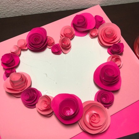 Hanging Floral Heart - flowers all around the outer edge of heart