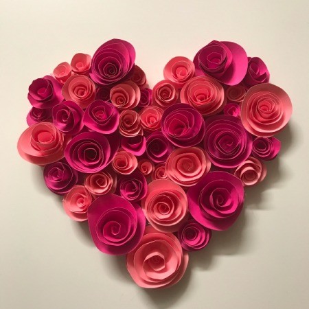 Hanging Floral Heart - full flower heart