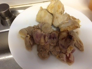 browned chicken thighs on plate