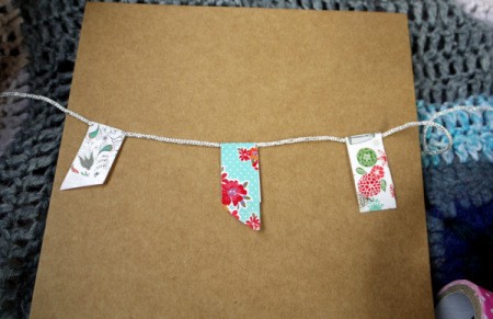 Bunting Greetings Card - repeat with two more, spacing them out over the width of the card