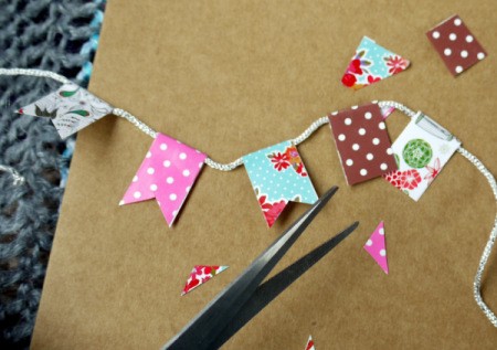 Bunting Greetings Card - cut a triangle from the bottom of each to make a "v" shape