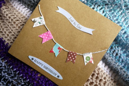 Bunting Greetings Card - add your message to the front of the card
