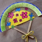 Paper Plate Fan - finished fan