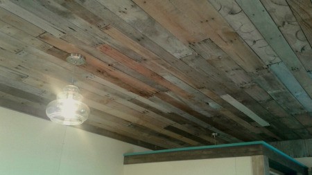 Pallet Wood Ceiling - view of finished ceiling