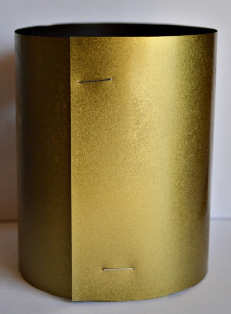 Mother's Day Table Decoration - Form a tube with the X-ray film and staple it together at the back.