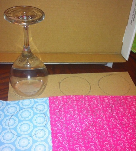 Wine Glass Candle Holders - trace a circle using the wine glass rim onto cardboard and scrapbook paper
