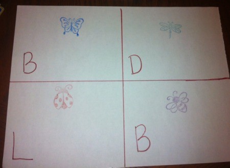Insect Stamping Activities - add the first letter of each insect