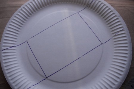Paper Plate Cookie Gift Basket - extend the two long sides to the edge of the plate