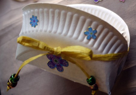 Paper Plate Cookie Gift Basket - add stickers or other decorations