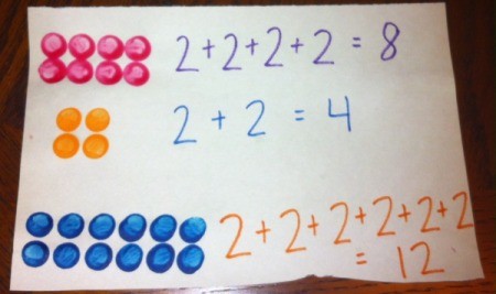 Painted Lego Math - adding