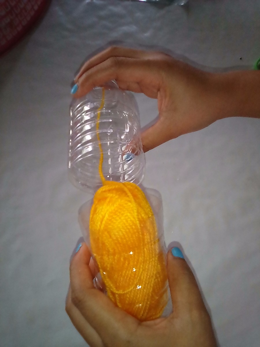 Recycled Bottle as Yarn Holder ThriftyFun