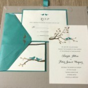 Wedding invitations using a printed kit.