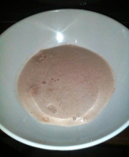 sugar, yeast and water in bowl