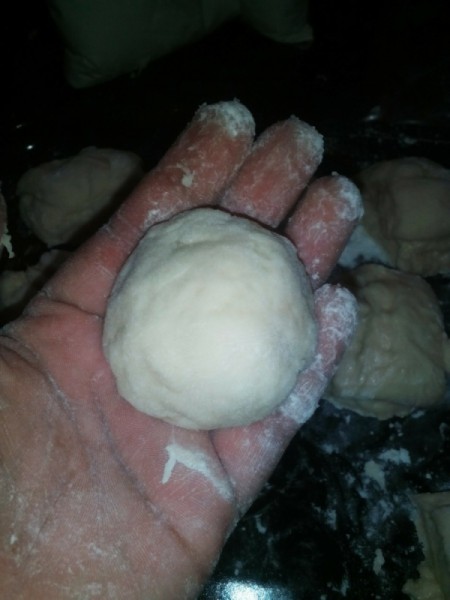 forming balls of dough