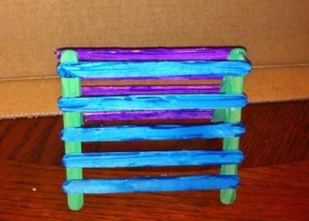 Craft Stick Earring Holder - stand the two sides up tops touching and spread bottoms out