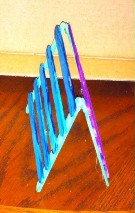 Craft Stick Earring Holder - glue tips of the top