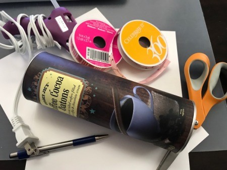 Repurpose Cylinder Container as Jewelry Stand