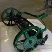 Age of an Old Reel Mower - reel mower on tarp after painting