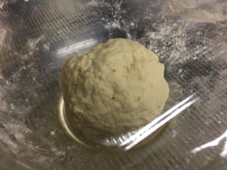 batter gathered together in ball