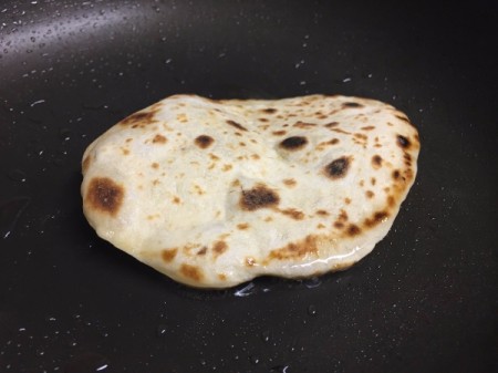 Homemade Soft Flatbread in pan
