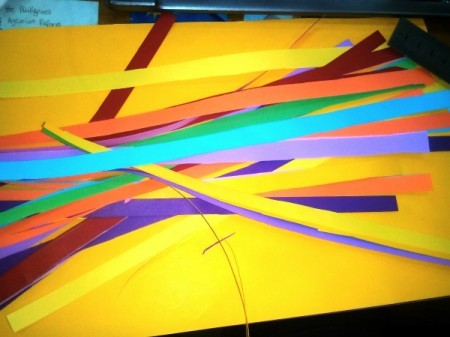 Folded Paper Stars in a Jar - various color strips