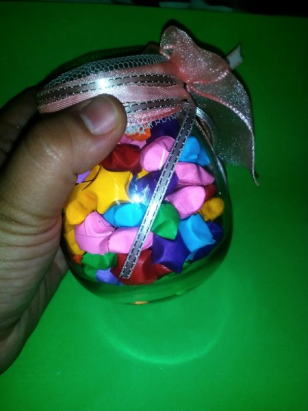 Folded Paper Stars in a Jar - decorate as much as you like