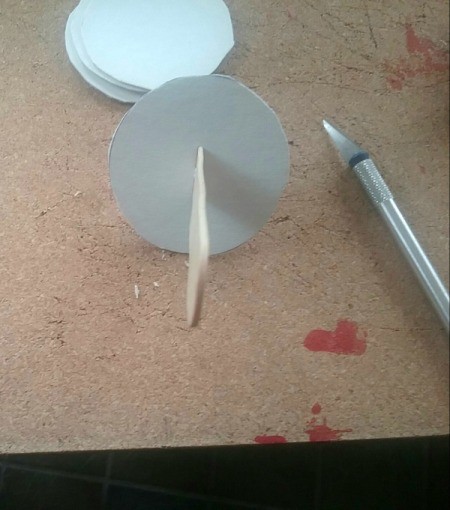 Handmade Maracas for Children - make a slit for the stick