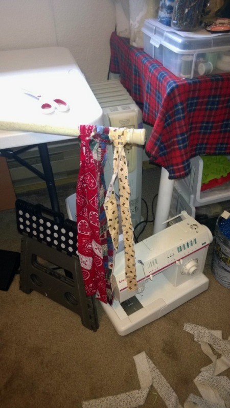 Ripped Rag Curtain - loop and tie to rod